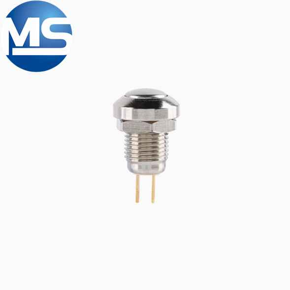 8MM metal button switch circular lock free self resetting switch metal button switch 2-pin gold-plated/silver pin