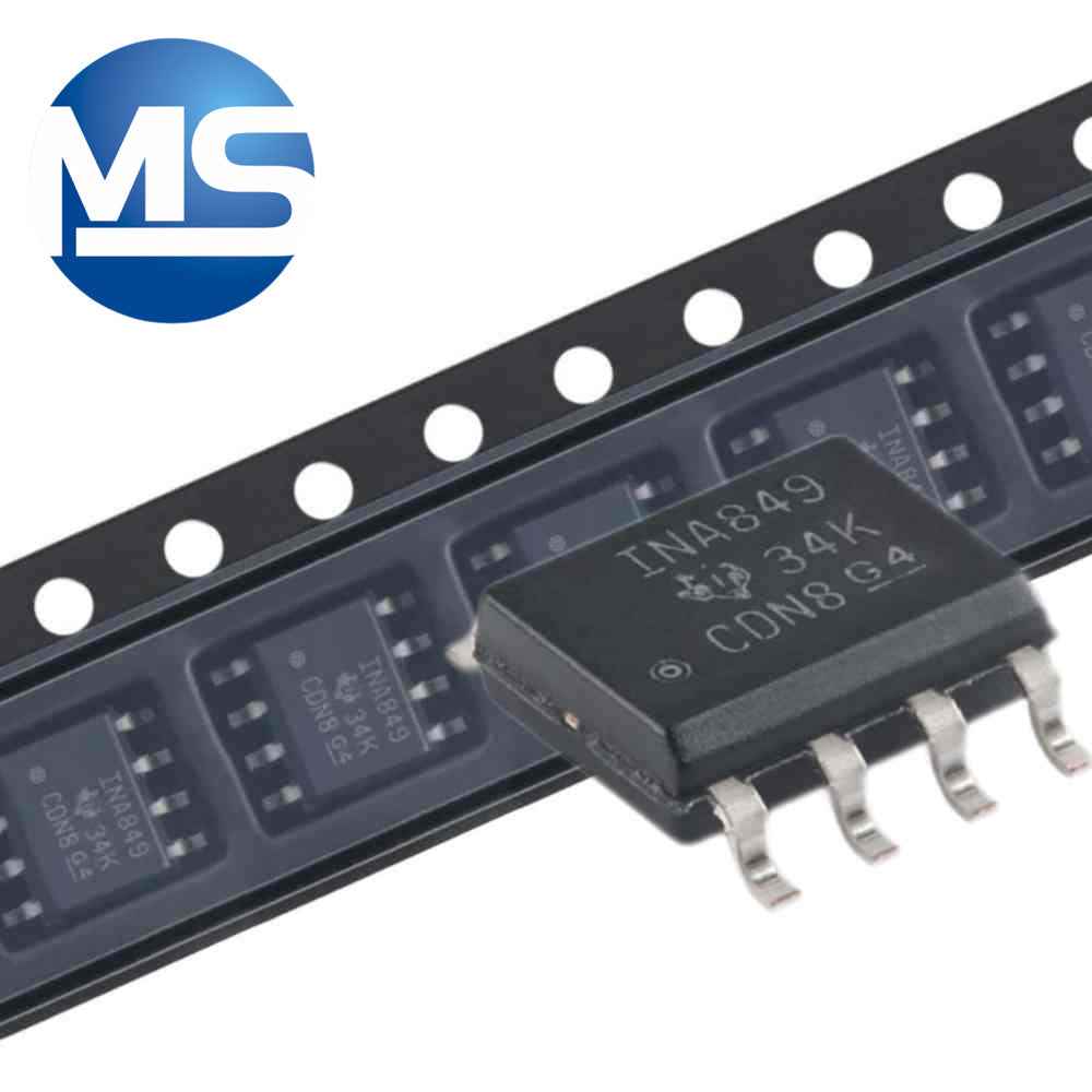 INA849DR SOIC-8 low-noise (1nV/√Hz), high-speed 28MHz instrumentation amplifier