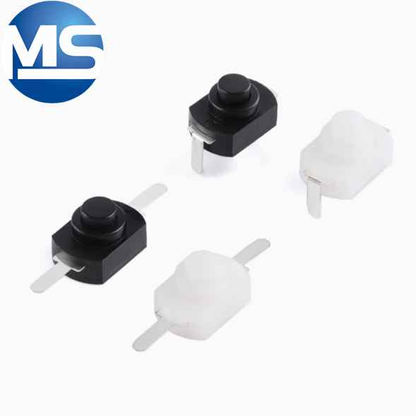 1208YD flat/curved 2-pin black/white lockable flashlight button with power button switch