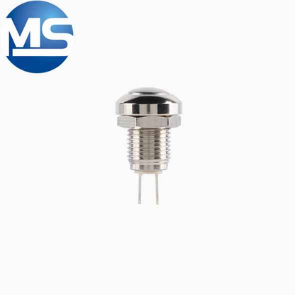 8MM metal button switch circular lock free self resetting switch metal button switch 2-pin gold-plated/silver pin